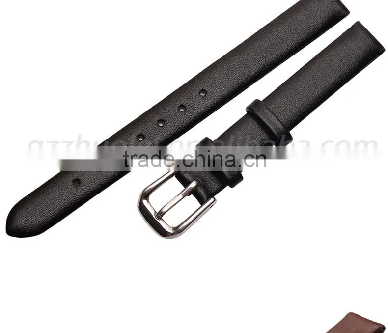 6|8|10|12mm high quality genuine leather Watch strap with stainless steel buckle Wholesale 3PCS