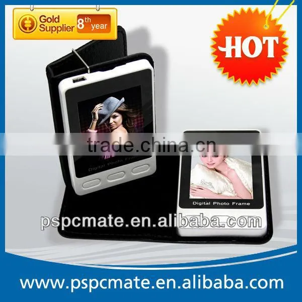 2013 hot sales mini portable birthday gift mini digital photo frame with leather cover
