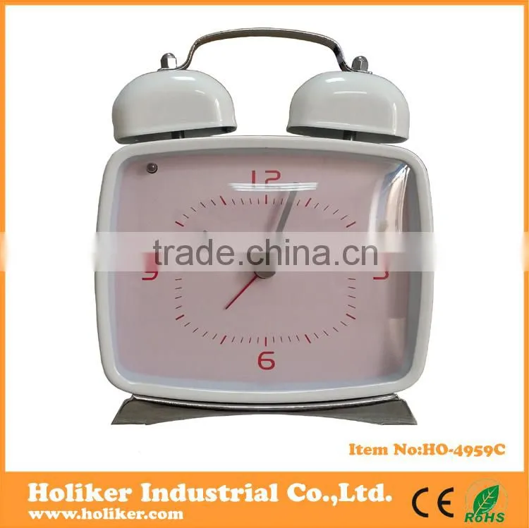 lovely metal twin bell alarm desktop clock