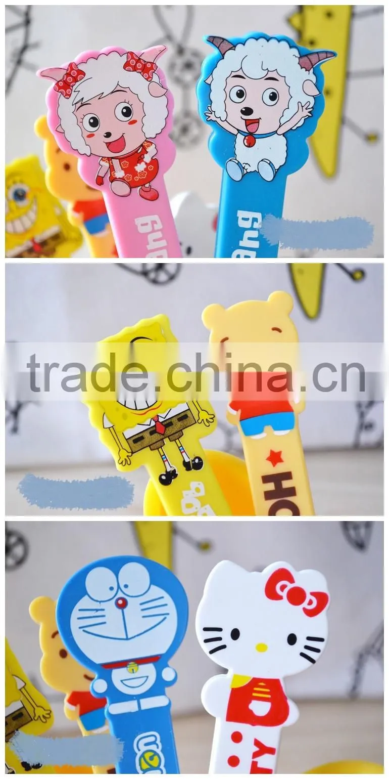 Hot Sale Stainless Steel Kids Spoon with Lovely Plastic Cartoon Pattern Handle
