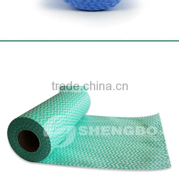 Spunlace nonwoven cleanning wipe roll 30*50cm blue green orange red