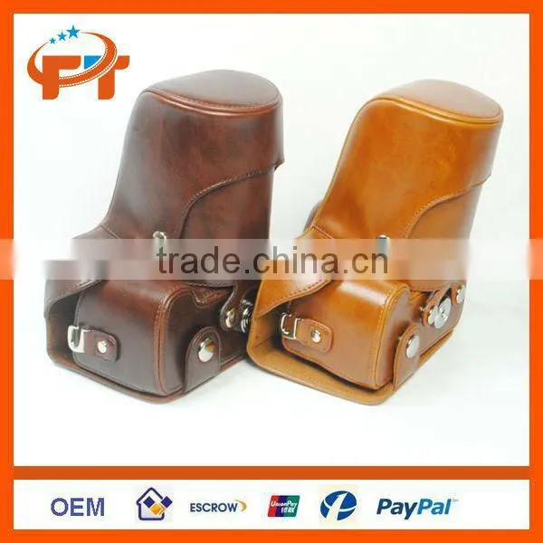 Leather Dslr camera bag for Nikon D3200 D3100 with 18-55mm Lens