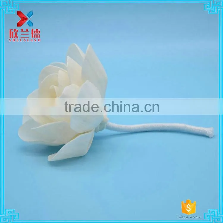Make handmade organic paper/wood open rose decorative artificial flower