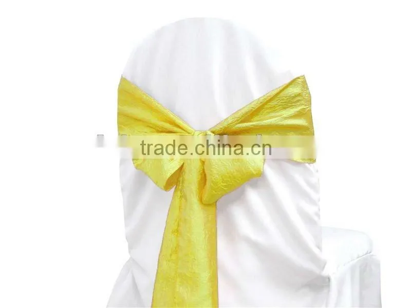 2015 wholesale cheap crinkle crushed chair sash for wedding decoration