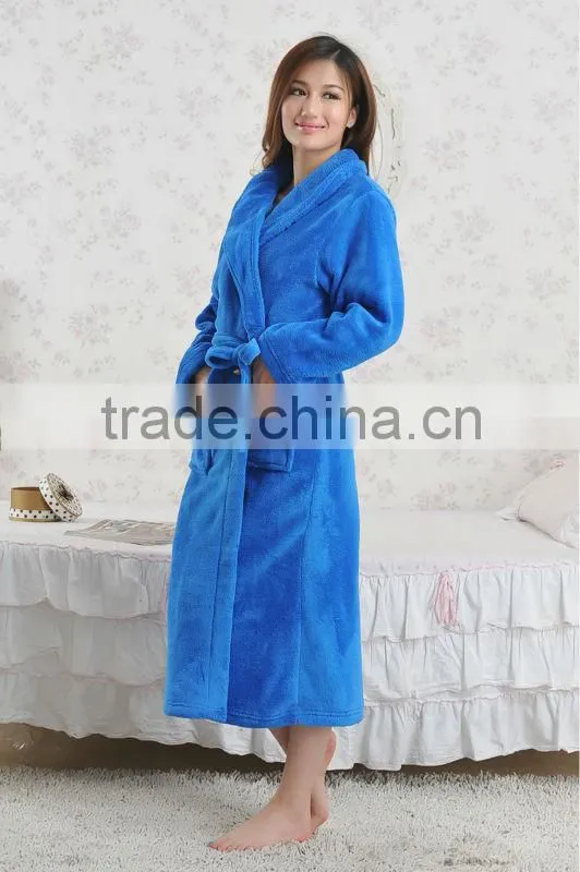 100%Polyester high quality multi color girl coral fleece bathrobe wholesale