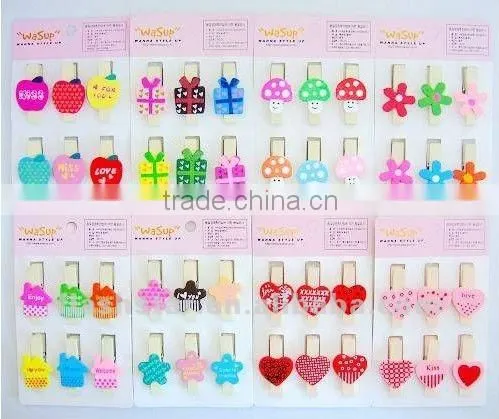 2013 Hot Sell Promotional wooden cartoon clip