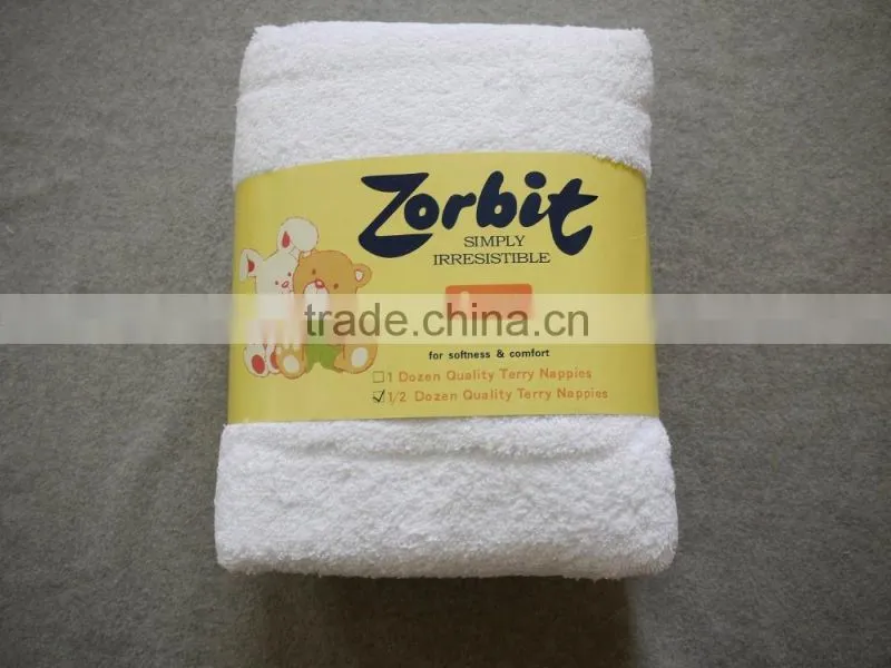BD1061ZB HOLLEE Zorbit brand baby cloth 100%cotton sanitary washable/reuse pure white towel /blanket /unisex