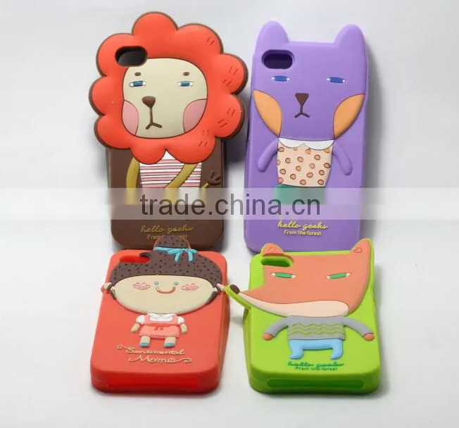silicone lovely cartoon animal case for samsung galaxy s5 ,romane forest series