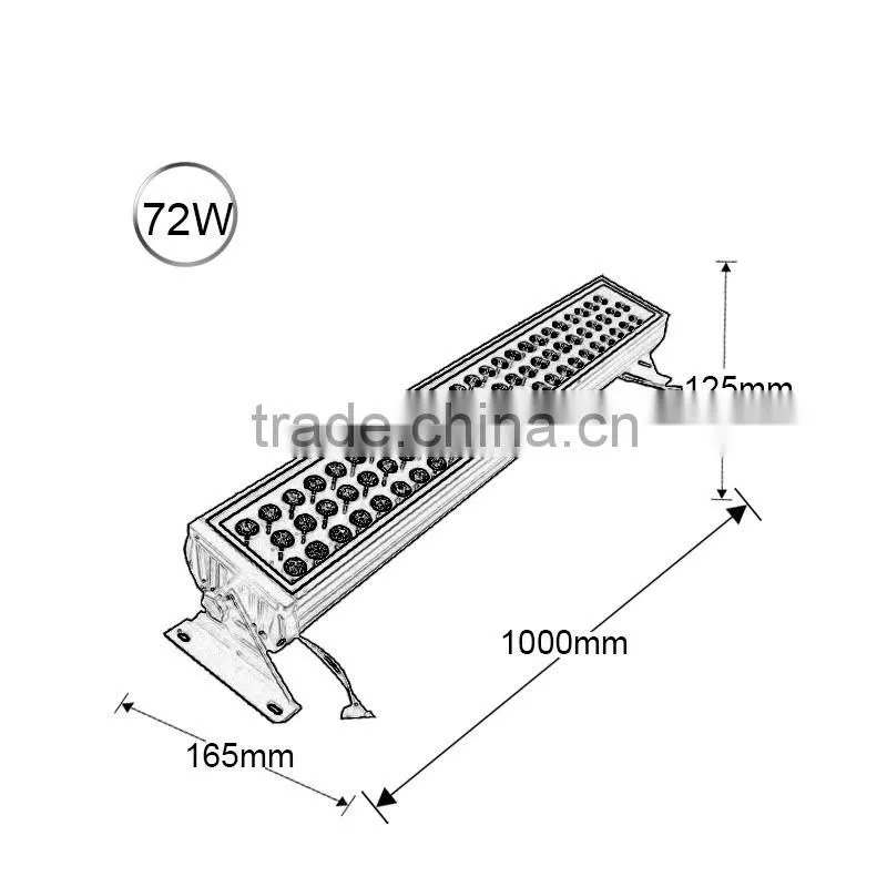 600mm single color/RGB 18pcs*1W led wall washer light led lamp