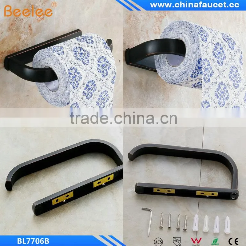Black Oil Rubbed Bronze Half Open Toilet Roll Paper Rail Holder Wall Mounted Brass Toilet Tissue