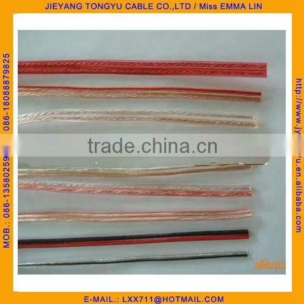 pure copper speaker wire 2x1.5mm transparent speaker cable
