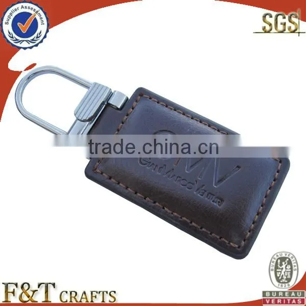 keychain leather lanyard with metal for custom logo