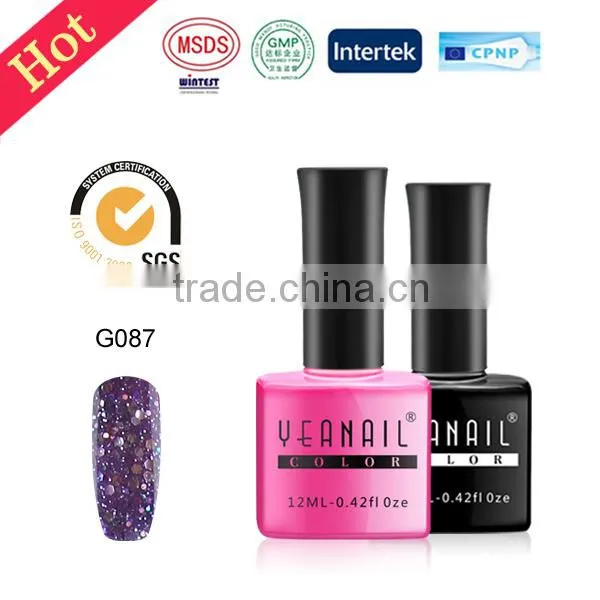 Beauty show YEANAIL newest private label nail polish manufacturers, soak off gel polish, led uv gel