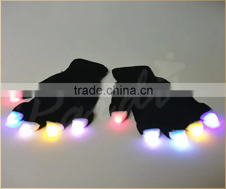 2015 morphing color changing led flashing party gloves
