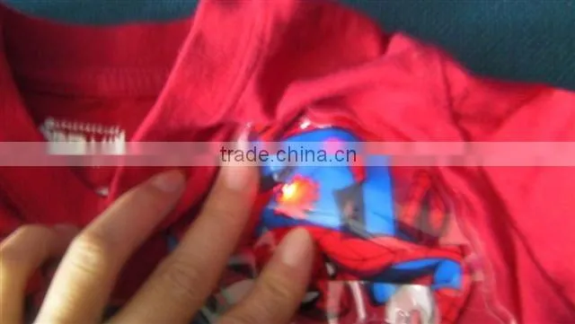 flashing clothes PVC patch with lights/red LED light