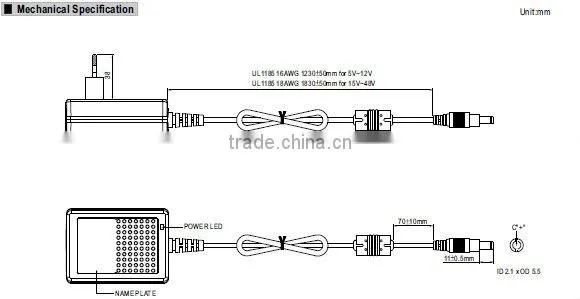 Mean well 20~25W Wall mounted power supply