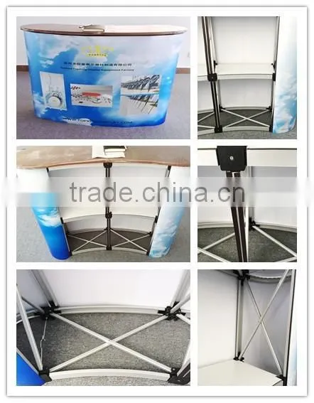 High Quality Wood Board Promotion Table/Exhibition Desk/Pop up Counter/Promotion Counter for Display Stand