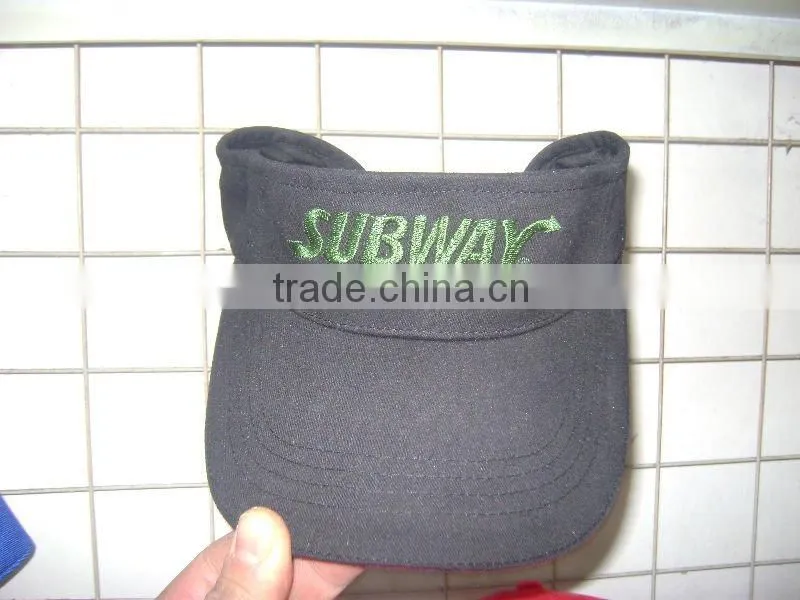 100% cotton flat flap golf visor with embroidery logo