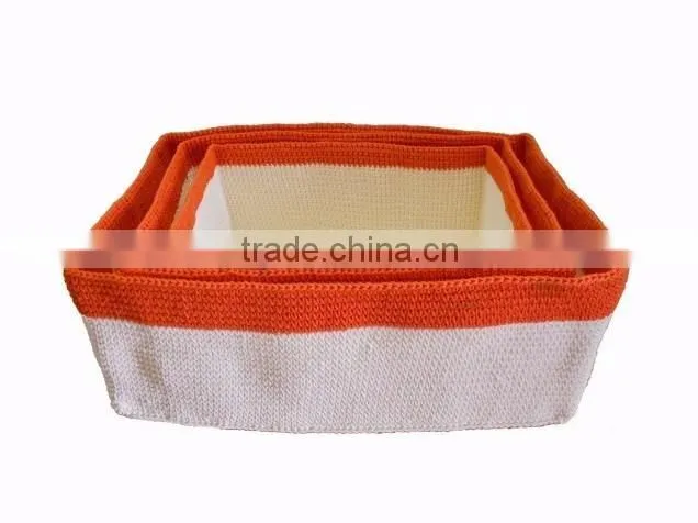 High quality woven polypropylene Yarn Crochet storage basket