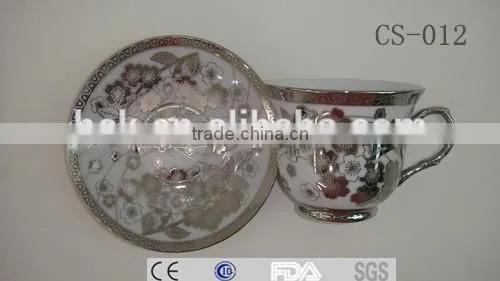 ceramic coffee tea cup and saucer stands
