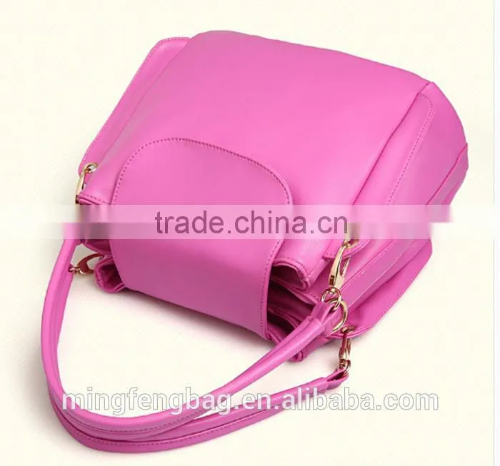 2015 New Fashionable Tote and Single Shoulder Leisure PU Lady Women Bag