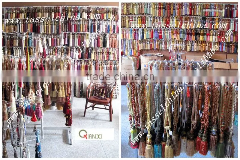 Modern fashion crystal bead key tassel, decorative silk tassels