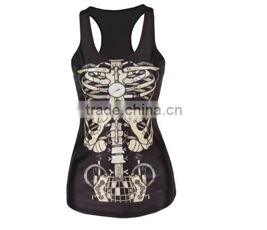 Red Hair Girl 3D Graphic Printed Women Casual Vest Camisole Top