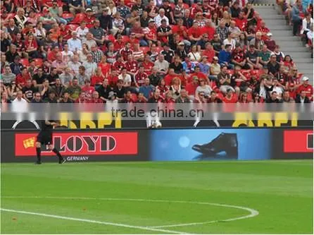 2016 hot sale waterproof football stadium perimeter led screen display p6