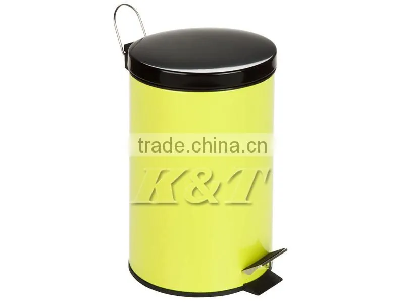 yellow color stainless steel trasn bin