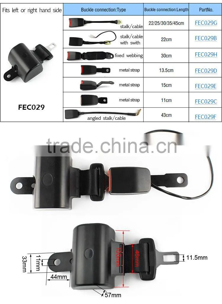 2-point ALR Car Seat Belt portable seat belt