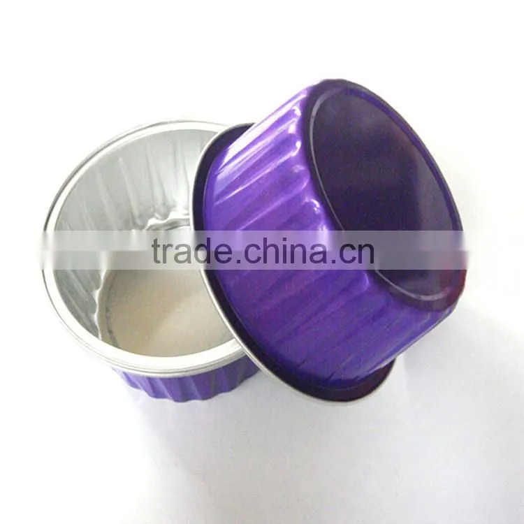 colorful aluminum foil puffing cup with lid