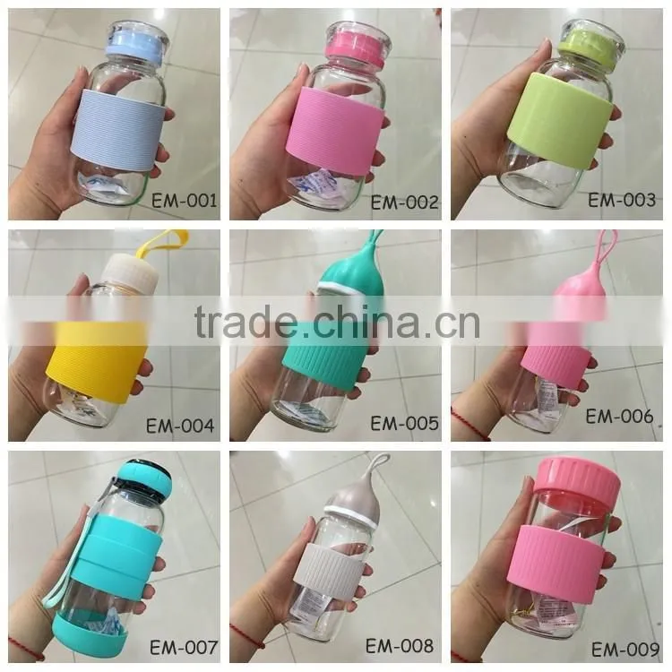 250ML Silicone Cover Sport Water Bottle water bottle joyshaker Outside Seal Juice Bottle infuser water bottle