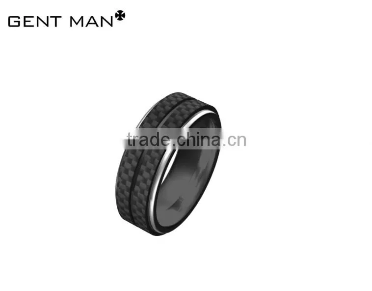 New Design American Style Custom carbon fiber ring for men Titanium Ring Band