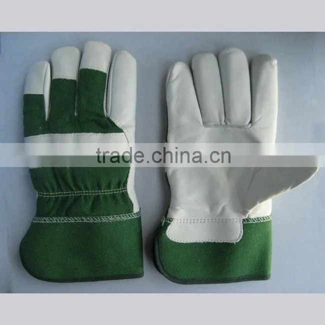 Cow grain leather fully acrylic pile winter leather working gloves