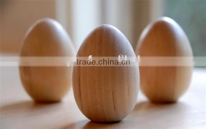 Customized DIY wooden egg,smooth solid wooden toy egg