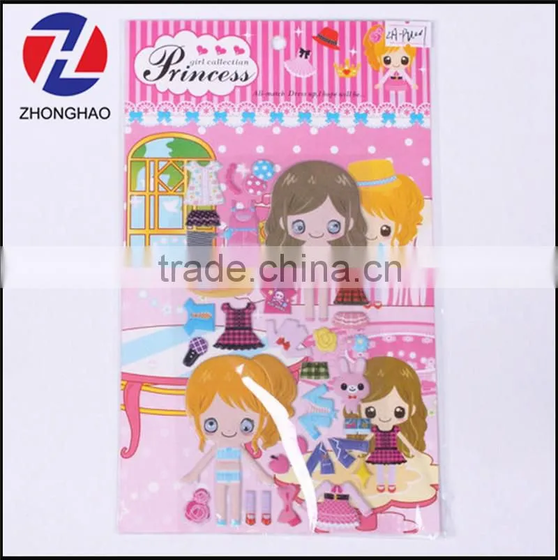 Hot sell wholesale personalized puffy sticker for girls