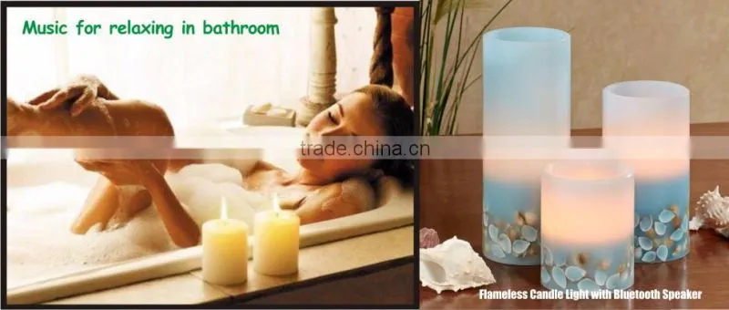 LED Rechargeable candle Light with Built-in Bluetooth Speaker