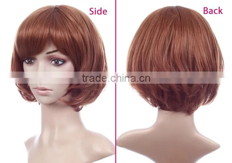 High quality brown blond pink Synthetic lace hair wig bob women short cheap wigs