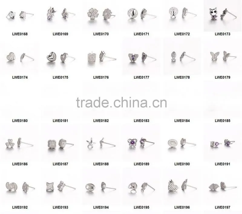 Fashion Korean 925 Silver Set Alphabet Letters Earings for Women