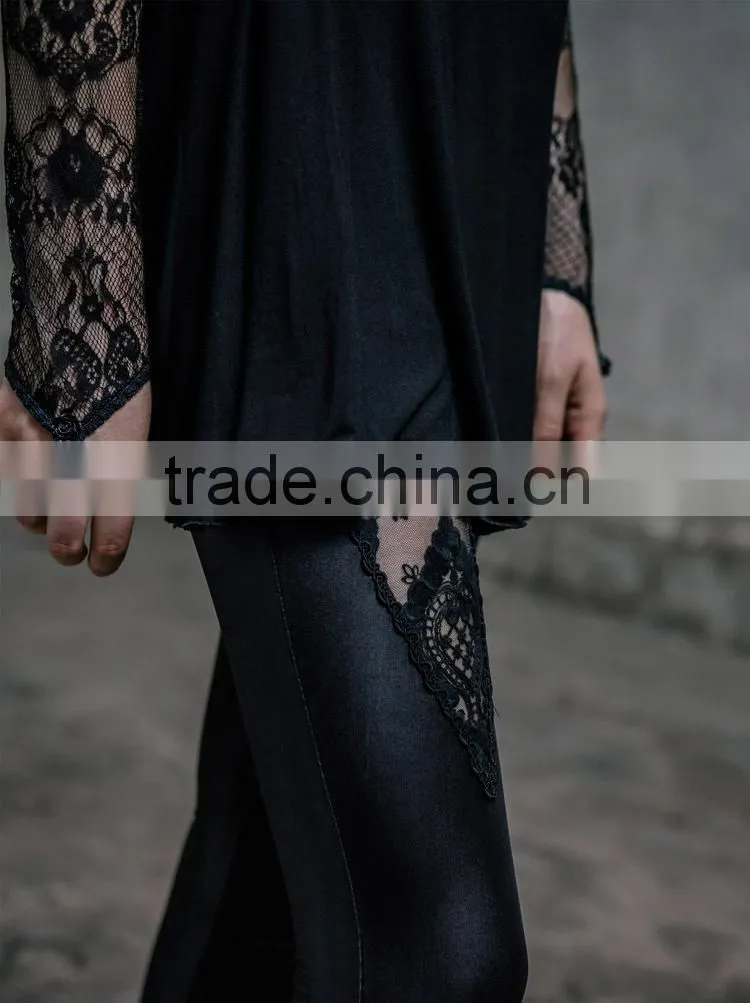 DEVIL FASHION 2015 latest gothic lace leggings PT011