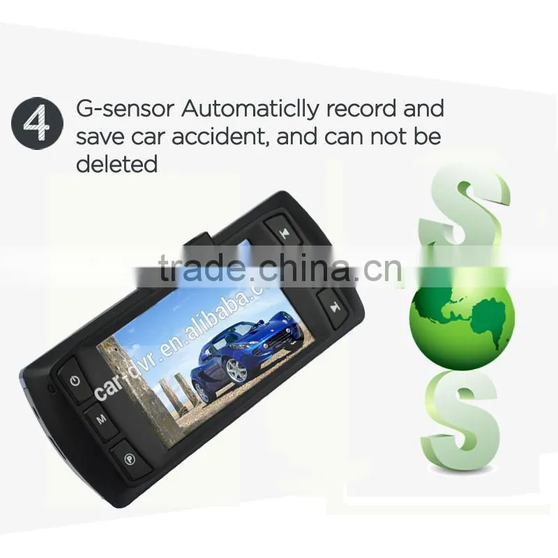 2.7" 170 degree wide lens angle 1080p car dashboard camera