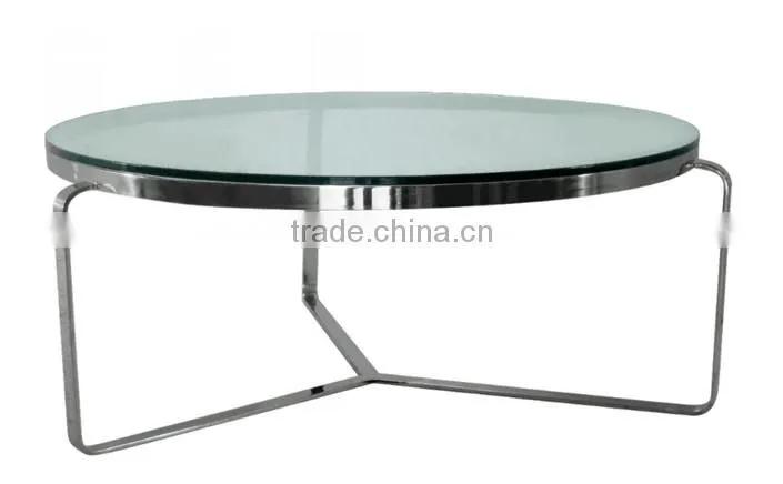 round coffee table stainless steel table with glass top