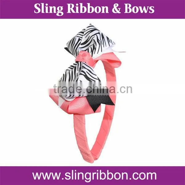 Zebra Print Ribbon Tie Headband