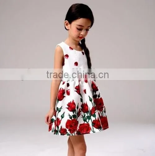 Europe stylish flower Princess baby dress child summer cheap selling 2016 new design fashion baby dress