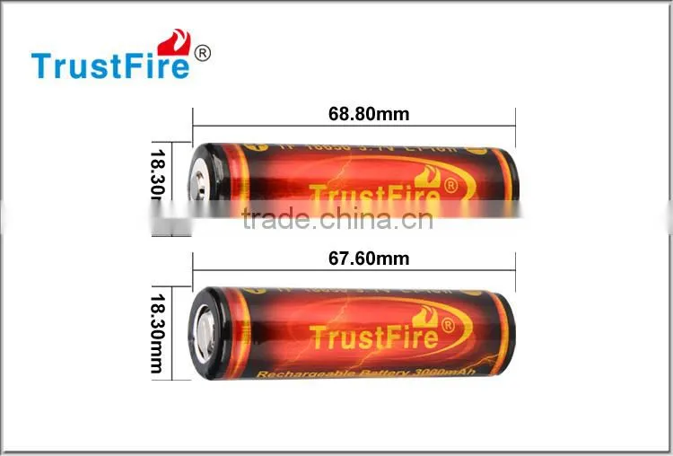 18650 3000mah lithium battery 3.7v Li-ion battery 18650 battery TrustFire rechargeable battery with PCB