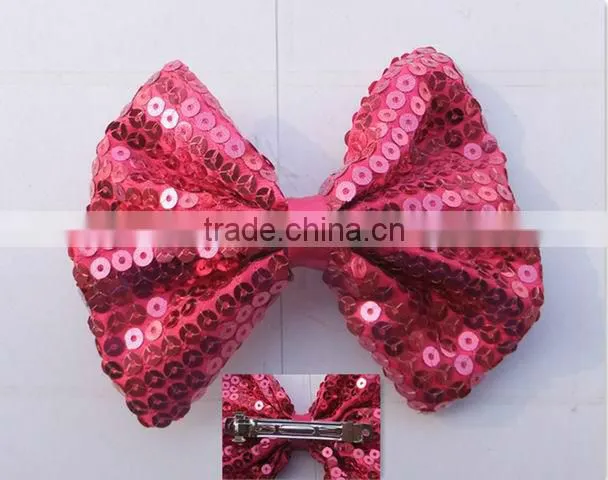 beautiful sequin fabric bow barrette