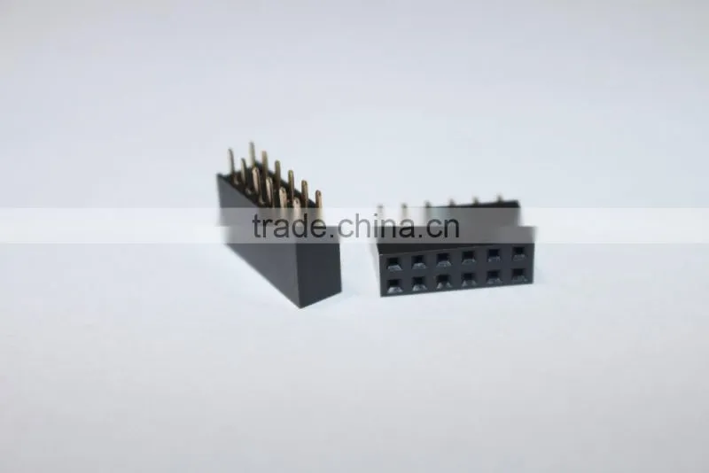 2.54mm double row straight Female header 6 pin