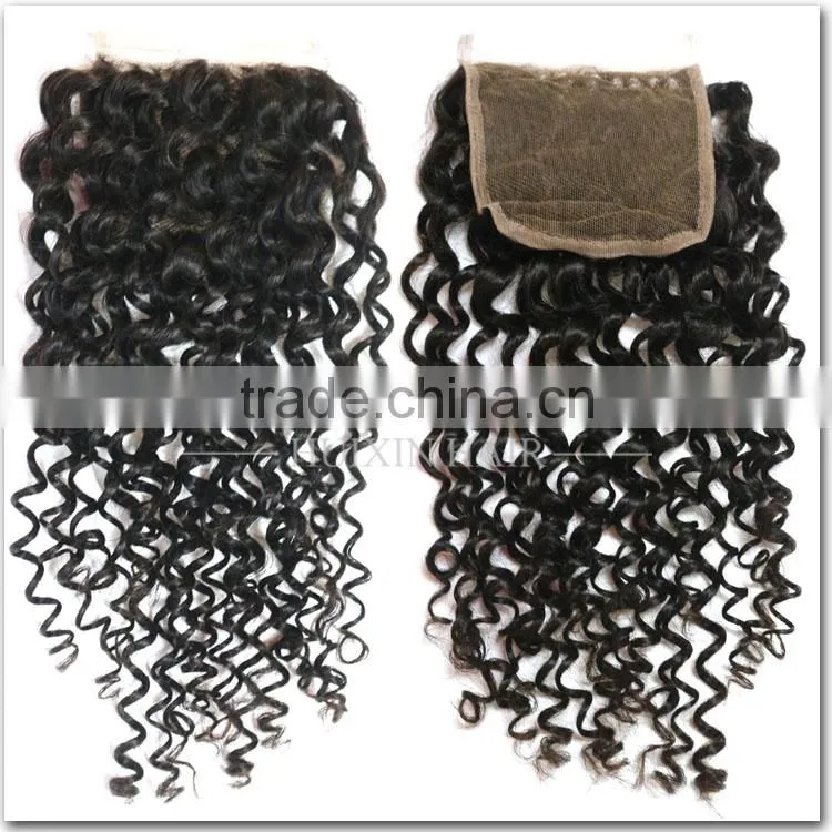 Free parting deep curly hai r4x4 lace closure