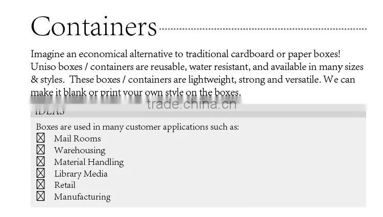 offering polypropylene material plastic corrugated box in Shanghai factory