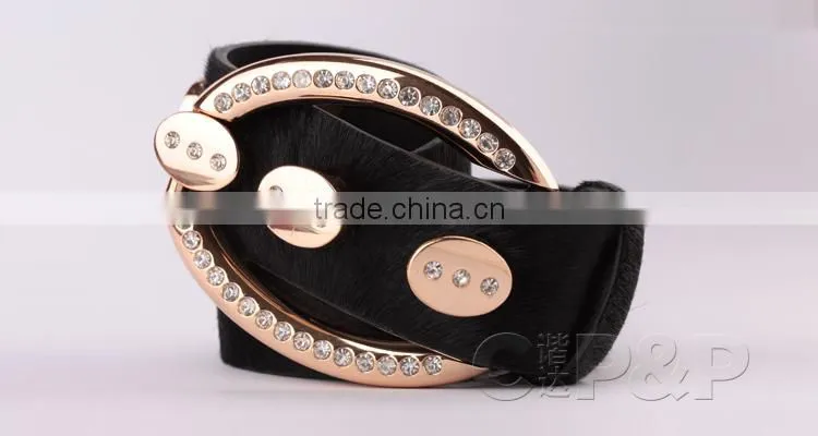 Horse leather belt with diamond,leather belt strap